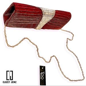 Embellished Red Shimmer T.P.O. Bag NWT / Purse